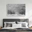 Framed Black and White Landscape Wall Art, Modern Photography Forest Road Canvas Art Prints, Contemporary Nature Tree Pictures Wall Decor for Living Room Bedroom Dining Room Hallway Office 24x36 In