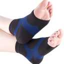 Wanderlust Plantar Fasciitis Sleeves - Open Toe Compression Socks With KT Tape (Black, L)