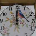 CHGCRAFT 12inch Bird Wall Clock Berries Battery Operated Silent Non Ticking Flowers Round Decorative Clock for Office Home Kitchen Decor