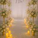 Raycare 12pcs Large Waterproof Outdoor Flameless Candle, Battery Operated LED Candles with Remote Control and Timer, Flickering Electric Fake Plastic Pillar Candles, Ivory, D 2.2" x H 4" 5" 6" 7"