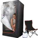 Sharper Image Steamer Sauna Portable Spa  Steam Generator, Foot Pad, & Folding Chair| Perfect for Indoor Full Body Wellness & Recovery| at-Home Sauna Tent| Personal Gift Set