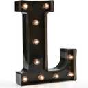 OYCBUZO Light Up Black Alphabet Marquee Letters Sign LED Marquee Number Lights Sign for Night Light Home Bar Christmas Lamp Birthday Party Wedding Decoration L