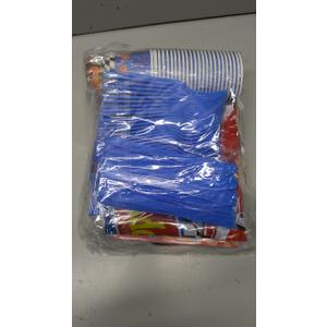 170pcs Birthday Decorations Tableware Racing Car Party Supplies Set Include Happy Birthday Banner, 9 Inches &7 Inches Plates, Napkins, Cups, Forks, Spoons, Knives and Tablecloth kit for Serve 24