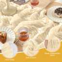 6 Pack Beige Table Runner Graduation Cheesecloth120 Inch Boho Rustic Gauze 10 FT Cheese Cloth Table Runners Decorations for Mother's Day Birthday Baby Shower Wedding Holiday Home Party Decor