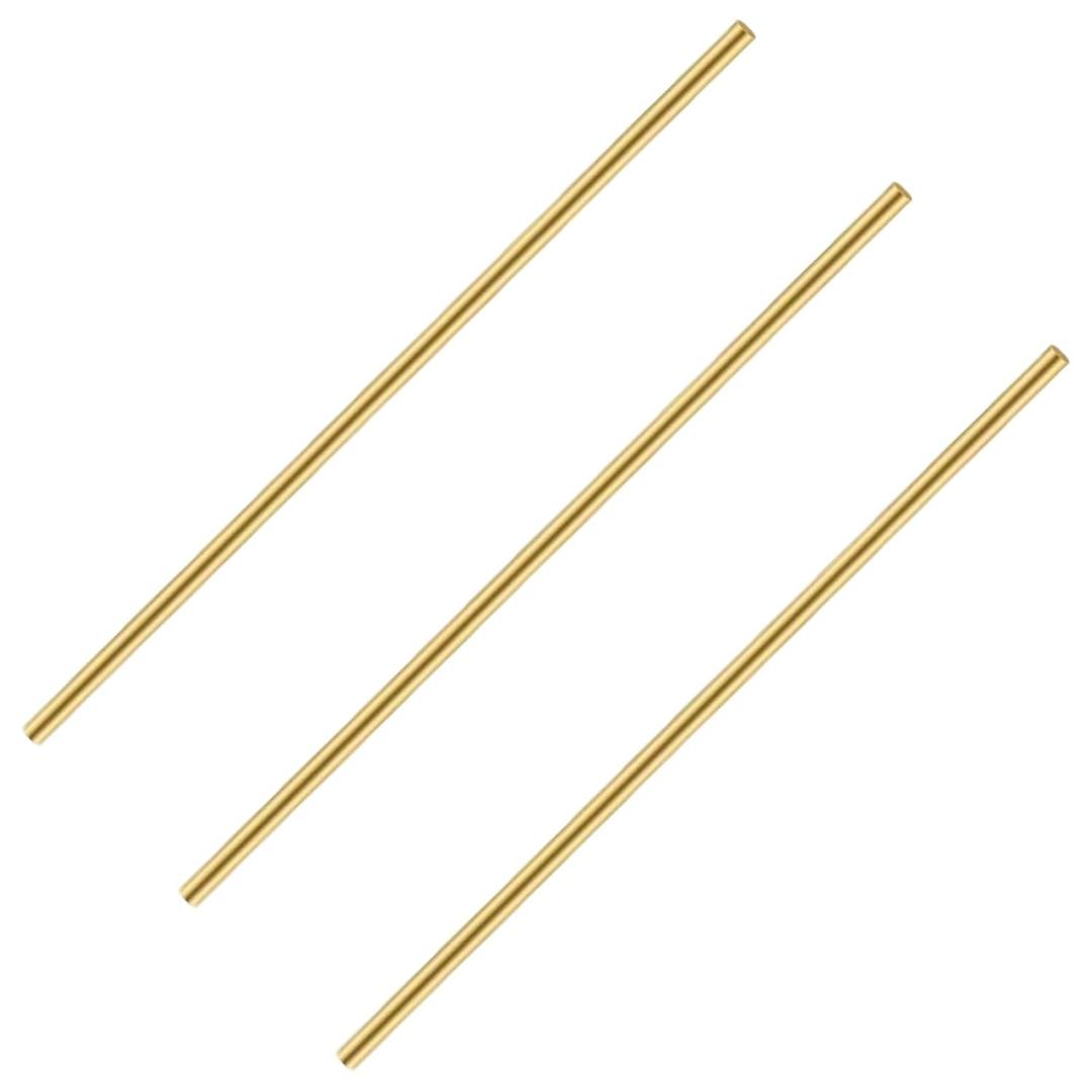 Gallery Rails for Shelves 3 Pcs 1/5" Diameter 11.8" Length Railing Rods Hardware for Glass Display Cabinet and Shelf Spindle Replacement (golden)