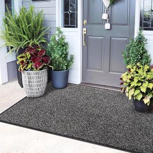 Mibao Super Absorbent Front Door Mat, 60" x 36", Non-Slip Washable Indoor Doormats, Low Profile Entryway Rug Outdoor, Dirt Resistant Welcome Mats for Front and Back Door Entrance, Grey,