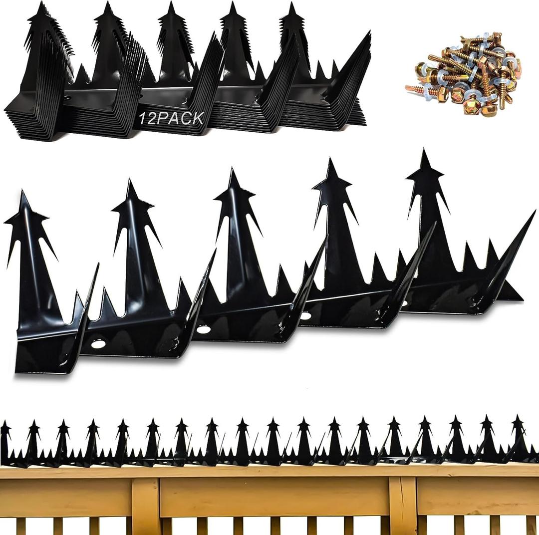 Metal Anti Climb Spikes for Fences and Walls. Effectively Avoided Invaders Climbing Attempts. (Size188 inches) (Extra Large)