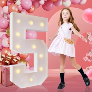 Marquee Numbers, 3FT Marquee Light up Numbers,LED Light Up Number 5 - DIY Party decorations, elevate your events with marquee letters 3 feet tall, perfect for Party, Birthday, Baby Shower