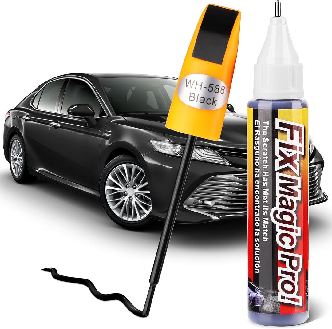 Touch Up Paint for Cars (Black), Two-in-One Car Paint Scratch Repair, Automotive Touch Up Paint Pen with Instruction Manual, Quick and Easy Solution to Repair Car Paint Scratches