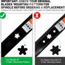 Grasscool 138971 134149 Mulching Blades for Craftsman 42 inch Deck Riding Lawn Mower LT1000 LT2000 T110 with 5-Star Mounting Pattern Replace 532138971 138498