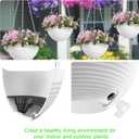 Hanging Planters, Set of 9 White Hanging Pots, 8" Hanging Flower Pots, Plant Pots with Drainage Plugs, Water Barrier and Chains, Come with Free Mini Garden Tools Set