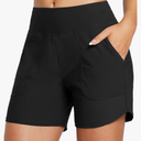 baleaf Women's 3"/5"/ 7" High Waisted Swim Board Shorts Quick Dry Swimsuits Bottoms Trunks with Pockets, L