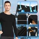 HYCOPROT Compression Shirts for Men Athletic Long Sleeve Base Layer Workout Rash Guard Shirt (Black, XXL)