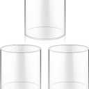 meekoo 3 Pcs Flower Acrylic Vase Cylinders Round Decorative 4 x 4 in Vase Break Resistant Acrylic Flower Cylinder for Centerpiece Home Wedding Decor(Clear, Classic)