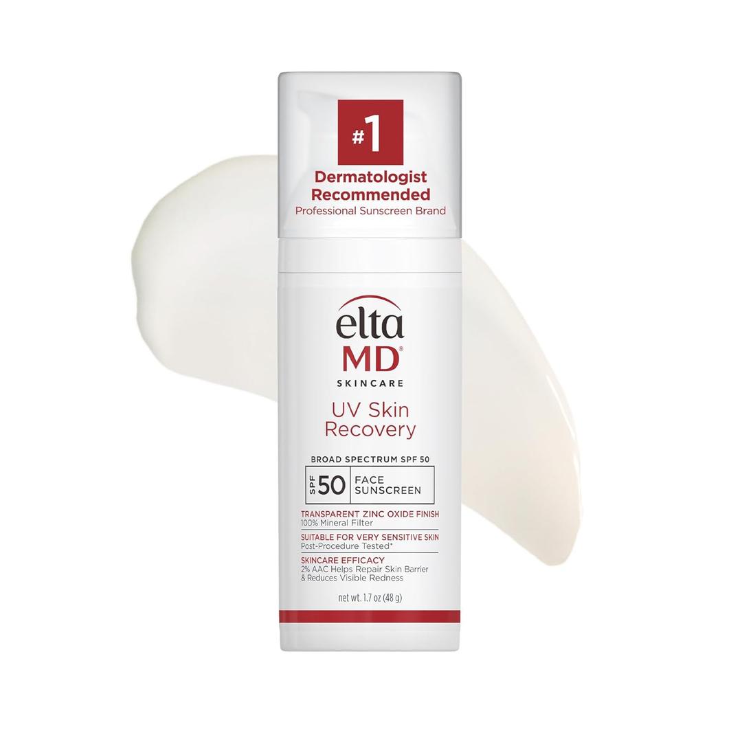 EltaMD UV Skin Recovery Face Sunscreen with Zinc Oxide, All Mineral, Safe for Sensitive Skin SPF 50 (Untinted)