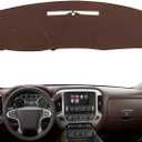 Dash Cover Custom Fit for 2014-2018 Chevy Chevrolet Silverado/GMC Sierra 1500,2015-2019 Chevy Silverado/GMC Sierra 2500HD 3500HD,Dashboard Pad Carpet no Forward Collision Alert(14-18 Dark Brown) Y32