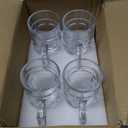 20oz Glass Beer Mugs for Freezer Set of 4 with Handle, Large Glass Beer Stein, Beer Cup Mug for Water, Drinks, Lead-Free Glasses for Men in Pub, Home