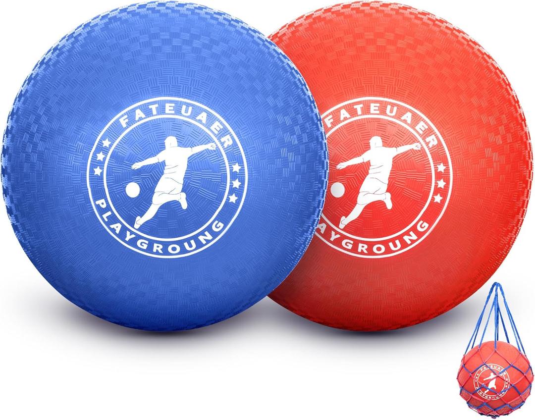 10 Inch Kickball Set, Playground Ball with Carrying Bag, Dodge Balls for Kids and Adults, Bouncing Sport Handball and Toy Ball, Outdoor Balls Official Camps