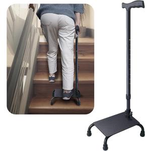 Aliseniors Adjustable Stair Climbing Cane for Seniors, Step Assist Aid for Walking Up & Down Stairs, Stability Walking Sticks and Mobility on Stairs, Stair Lift Walker Cane for Balance and Safety, 9.06" x 5.71" x 3.27"