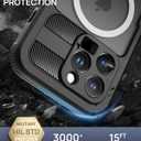 Lanhiem Magnetic for iPhone 16 Pro Max Case, IP68 Waterproof Dustproof Case, [Compatible with Magsafe] [Built-in Screen Protector] Full Body Heavy Duty Rugged Phone Cover 6.9 inch, Black/Clear