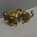 Deco 79 Aluminum Metal Decorative Candle Holder Candle Stand, Set of 2 Candlestick Holder 3"W, 5"H, Gold