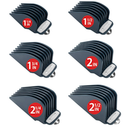 Yinke Clipper Guards Guides Combs for Wahl Hair Clippers with Metal Clip of Model 1.25 in & 1.5 in & 1.75 in & 2 in & 2.25 in & 2.5 in, Fits Most Full Size Wahl Trimmer (Blue-6 Pieces) 6pcs-blue