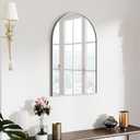 30x20 Arch Mirror Rectangle Wall Mounted Hanging or Against Wall Aluminum Alloy Metal Frame Dressing Make-up Mirrors for Entryway Bedroom Bathroom Living Room 30 20 inch Silver