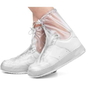 Waterproof Shoe Covers, Rain Shoe Covers Transparent Reusable Non Slip Shoe Cover for Outdoor Women and Men (XX-Large, Transprent)