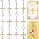 2 x Cunno 25 Set Christian Easter Crafts for Kids Religious Gifts for Sunday School Easter Day Craft DIY Wooden Cross Keychain Color Your Own Ornaments for Easters Party Favor Church Bible Study