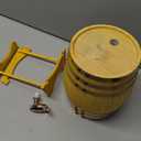 Geetery 1 Pack 2 Liter Wood Barrel with Stand Wooden Whiskey Barrel Vintage Beer Tequila Rum Whiskey Dispenser Wine Making Barrels for Home Table Display Decoration Entertaining (2 Liters)