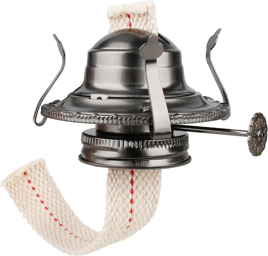 Oil Lamp Burner #2 with Black Coating  Antique Kerosene Lamp Parts with Chimney Holder, Cotton Wick, Reduction Collar  Fits 3 Inch Base | Lampara de Aceite Burner (Bronze Plated)