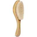 GranNaturals Soft Bristle Hair Brush - Curved Boar Bristle Vintage Style Hairbrush for 360 Waves, Sleek Slick Back Ponytail & Bun, Smoothing, Fades for Women & Men - Wooden Handle
