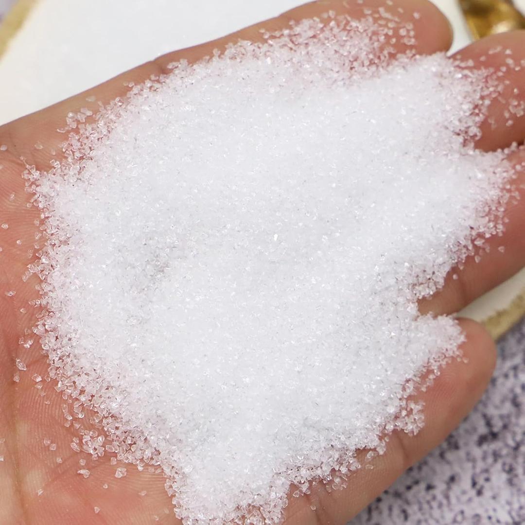 NOT Edible Faux Artificial ice Slushie, Faux Powdered, Faux Granulated, Faux Crystal, Faux coarse Glass Sprinkles Embellishment, for Polymer Clay, DIY Craft Supplies (100grams) (#2 Granulated)