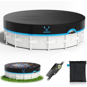 Pool Cover 12ft Round, Upgraded Tear Resistance & Seamless Side Design, All Season Protection - Snug Fit & Easy Set