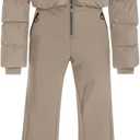 Fisoew Womens One Piece Ski Suit Warm Waterproof Snowsuits Winter Snow Jumpsuits Outdoor Sports Outerwear, XL