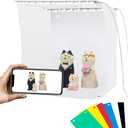 PULUZ Mini Photo Studio Light Box, Portable Folding Photo Shooting Tent with 2 LED Panels and 6 Colors Backdrops,Light Box Photography for Small Size Products