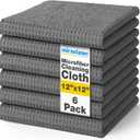 MIRACLEAN Waffle Weave Microfiber Towel, 12 x 12 inches, Barista Towels, Lint Free Cloth, Glass Towels, Waffle Towels Car Detailing, 6 Pack Premium Microfiber Cleaning Cloth