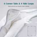 Goose Feather Down Fiber Comforter Queen Size, 100% Cotton Cover Ultra Soft Fluffy Duvet Insert Queen, All Season Luxurious Hotel Bedding Comforter, White 90"x90"