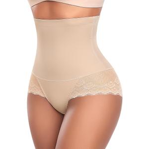 Werena Tummy Control Shapewear Panties for Women High Waist Body Shaper Underwear Lace Shaping Girdle Briefs (X-Large)