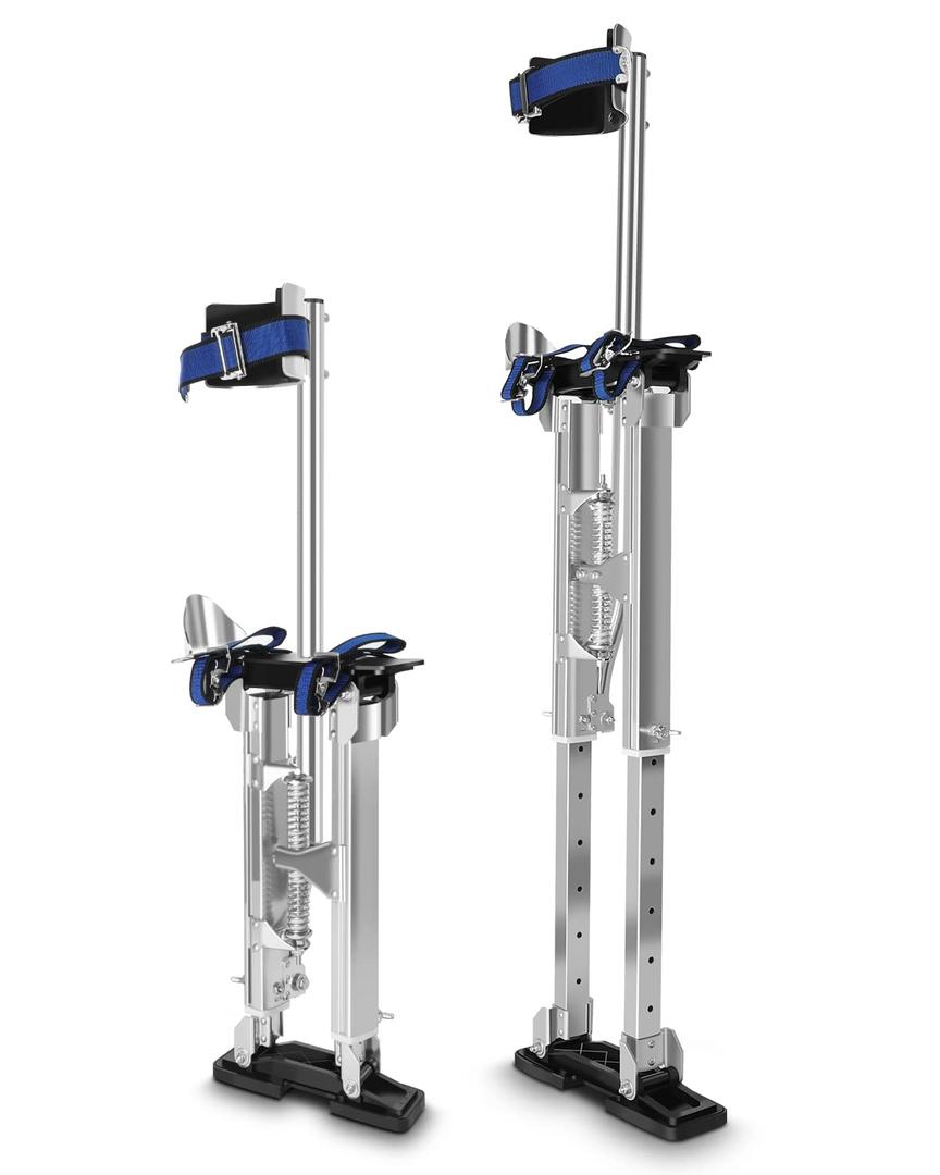 GCCSJ 18''-30'' Stilts for Adults Adjustable Heights Aluminum Work Stilts with Protective Knee Pads for Sheetrock Drop Ceiling Painting Painter or High Shrub Trimming