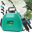 Battery Powered Sprayer 2 Gallon, 2025 Upgraded Electric Weed Sprayer with 3 Spray Forces, Battery Indicator, Rechargeable Handle,4 Mist Nozzles,23.6" Retractable Wand,Shoulder Strap, for Lawn&Garden (Green)