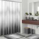 Bathroom Accessories Set - Bathroom Set with Shower Curtain and No Slip Rugs, Trash Can, Toilet Brush Holder Set, Soap Dispenser & Bath Towels - Stylish Bath Decor for Home, Apartment, Grey, 25PCS