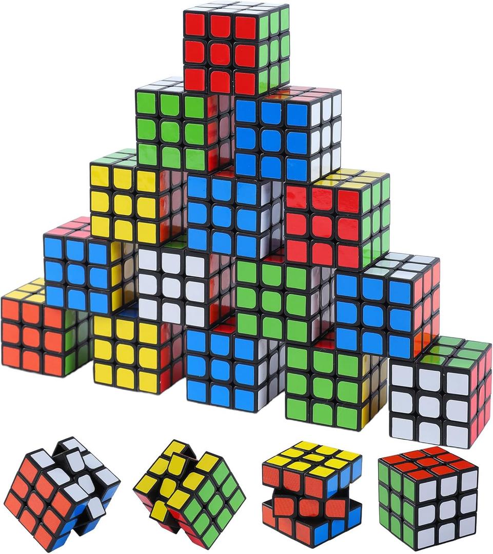 12 Pack Mini Cube Puzzles Perfect for Kids Birthday Party Favors, Classroom Prizes, School Rewards Stress Relief Toys and Easter or Christmas Stocking Stuffers Great as Goody Bag Fillers