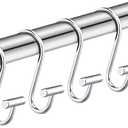 Silver Shower Curtain Hooks,Rust Proof Shower Curtain Rings for Bathroom,Chrome T-Bar Metal Decorative Shower Curtain Hooks Hangers for Shower Curtain Rod,Set of 12