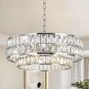 Luxury Crystal Chandelier,6-Light Semi-Flush Mount Ceiling Fixture, 20"