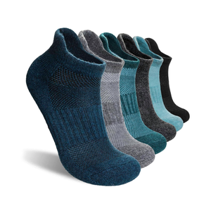 Merino Wool Ankle Hiking Socks For Men & Women No Show Running Athletic Support Thick Cushioned Breathable Socks 6 Pairs M