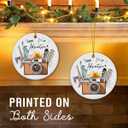 2 x Adventure Travel Christmas Ornament 2025 - Destination Travel Gifts for Women, Men, Traveling Gifts for World Travelers, Friends, Family - Ceramic Vacation Ornaments for Tree Decoration