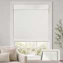 HESTIA No Drill Roman Shades for Indoor Windows, White, 23" W x 64" H