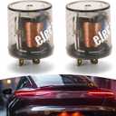 2 PCS Car 2 Pin 12V Flasher, Round Waterproof Flame Retardant Housing LED Flasher Relay, Plug and Play Turn Signal Bulb Super Flasher, Universal for Cars Modification Accessories (Transparent)