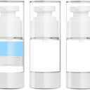 0.5 OZ/15ML Airless Pump Bottles, 3 Pack Lotion Dispenser Travel Size Pump Bottles, Vacuum Cosmetic Travel Bottle for Lotion, Creams, Foundation, Cosmetic, with Labels, Wooeden Stick